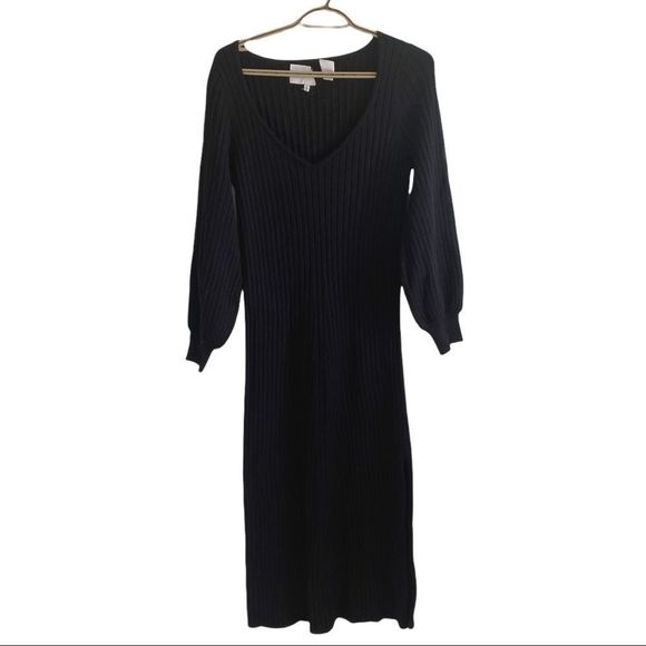 Charles Henry Ribbed Body-Con Sweater Dress black - Picture 2 of 9
